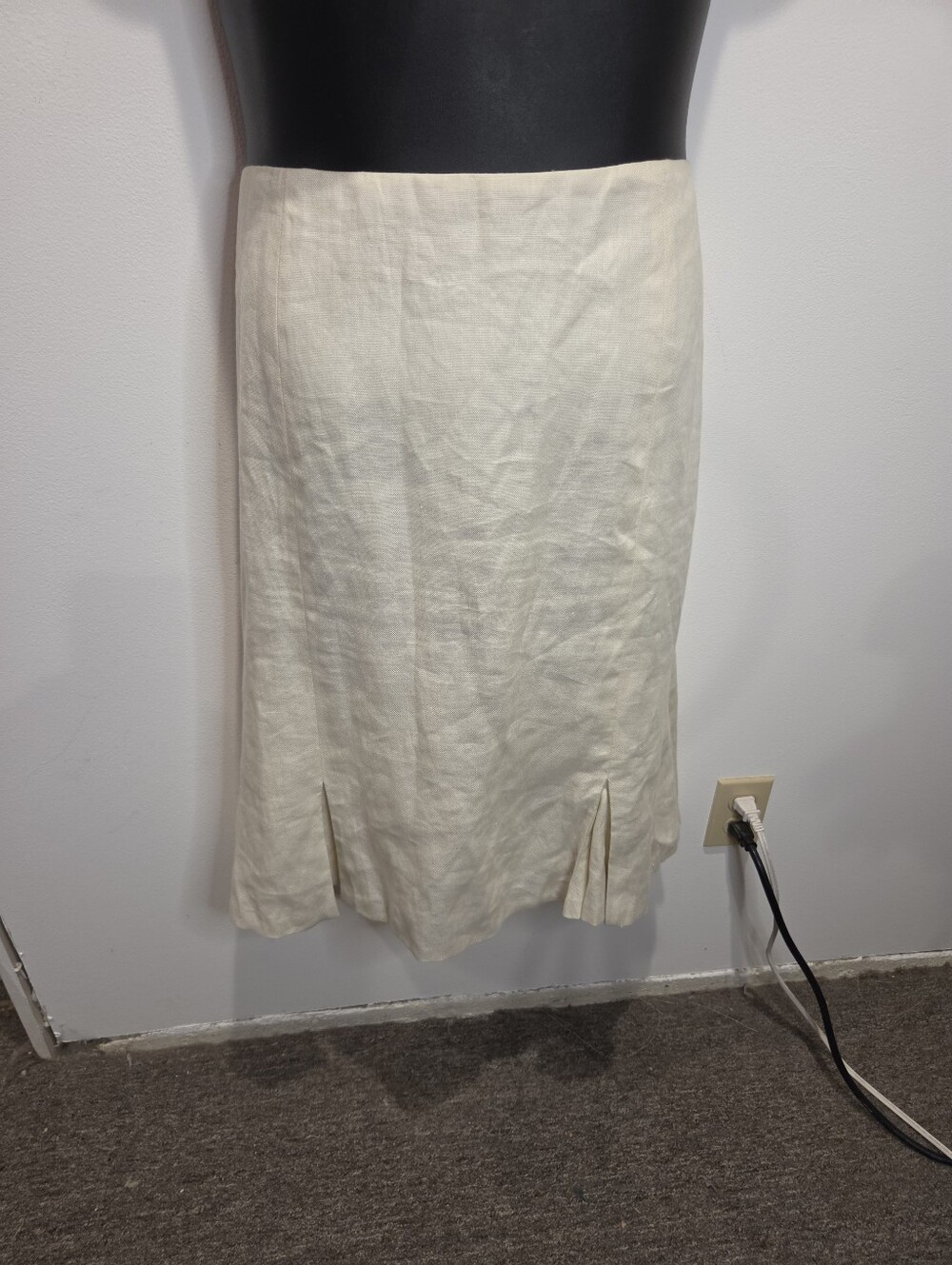 Ralph Lauren LRL Size 16 Cream Colored 100% Linen Career Tulip Skirt